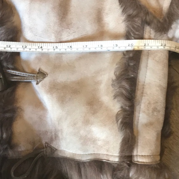 SHEARLING FULL LENGTH STUNNING COAT WITH 2 LEATHER DEEP POCKETS - Picture 13 of 16